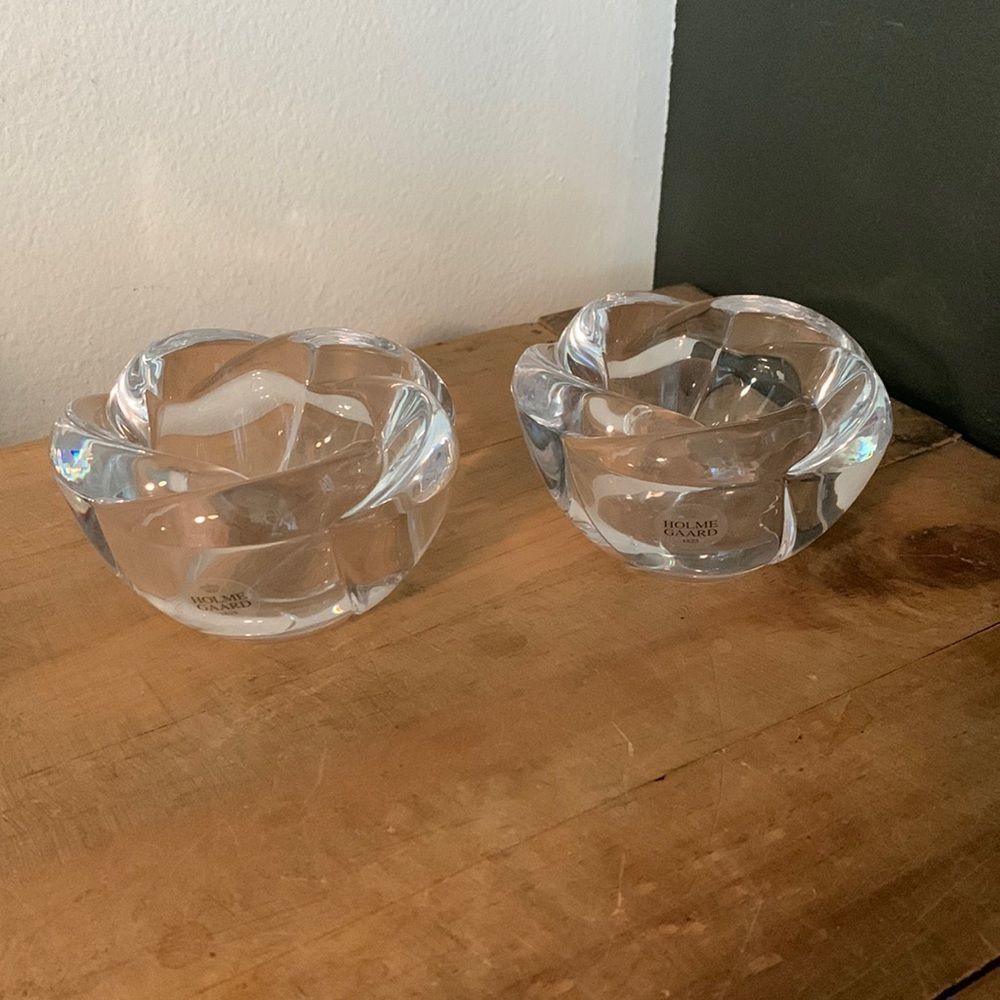 [HOLME GAARD] Crystal Lotus Flower Candle Holder Set